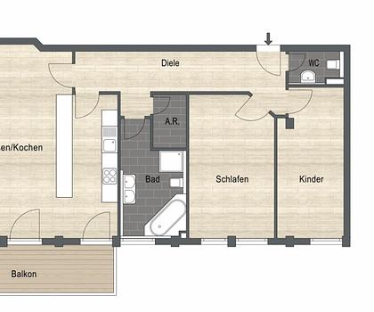 Großzügige City- Wohnung mit Balkon ...