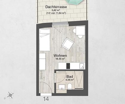Apartment mit großer Dachterrasse als Kapitalanlage im Nürnberger Norden
