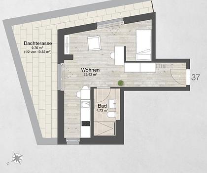 Penthouse Apartment mit großer Dachterasse und 44.500EUR Preisvorteil* in Nürnberg