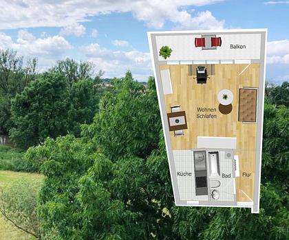 Ideale Kapitalanlage:
1-Zimmer Apartment mit Aufzug und Stellplatz in Erlangen