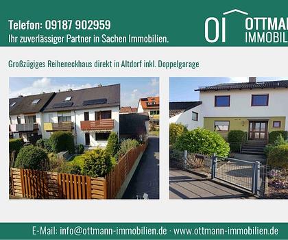 Familien aufgepasst - Großzügiges und gepflegtes Reiheneckhaus direkt in Altdorf