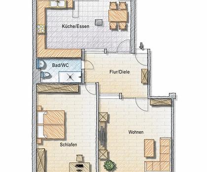 Ihr Mieter ist schon da ... 
Großzügige 2 Zimmer- City- Wohnung ...