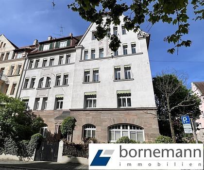 Nähe Wöhrder See! Gepflegtes Jugendstilhaus! Charmante 2-Zi.-Wohnung mit großem SW-Balkon!