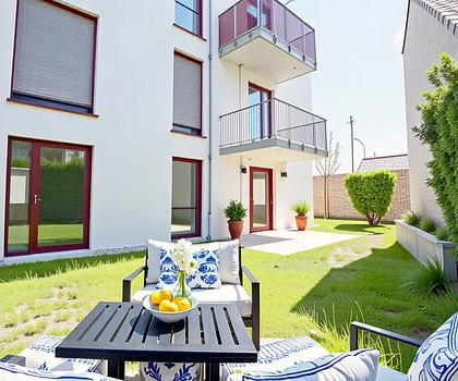 Erstbezug! Für Jung und Alt! Helle, barrierefreie 3-Zimmer-Terrassenwohnung mit Garten u. Einbauküche