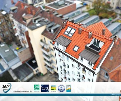 IMMO KUBE! Maisonette mit Sonnenloggia in einem historischen Gebäude in Fü-Südstadt!