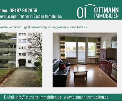 Renovierte 2-Zimmer-Wohnung mit tollem Ausblick