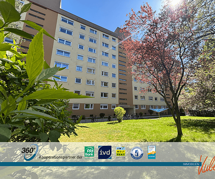 IMMO KUBE! Charmante 1 Zimmerwohnung mit Loggia, TG-Stellplatz & Aufzug im 6. OG in Nbg.-Mögeldorf